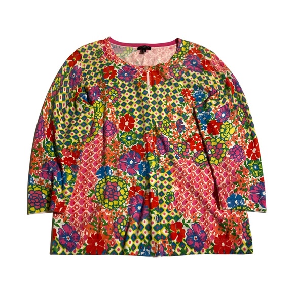 Talbots Multi-Color Floral Button Front Cardigan - Picture 9 of 10